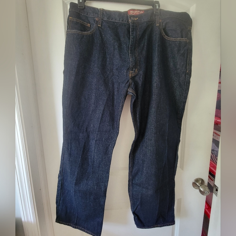 Arizona Jean Company Men's Dark Blue Jeans Loose Straight 42x30